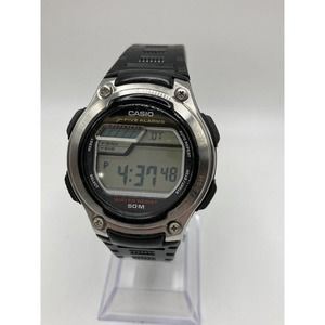 Vintage Casio 5 Alarms Digital Mens Silicone Strap Watch New Batt W-212H